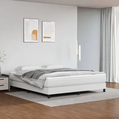 cadre de lit avec matelas Blanc 180x200cm Similicuir