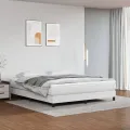 cadre de lit avec matelas Blanc 180x200cm Similicuir