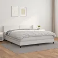 cadre de lit avec matelas Blanc 180x200cm Similicuir