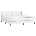 cadre de lit avec matelas Blanc 180x200cm Similicuir
