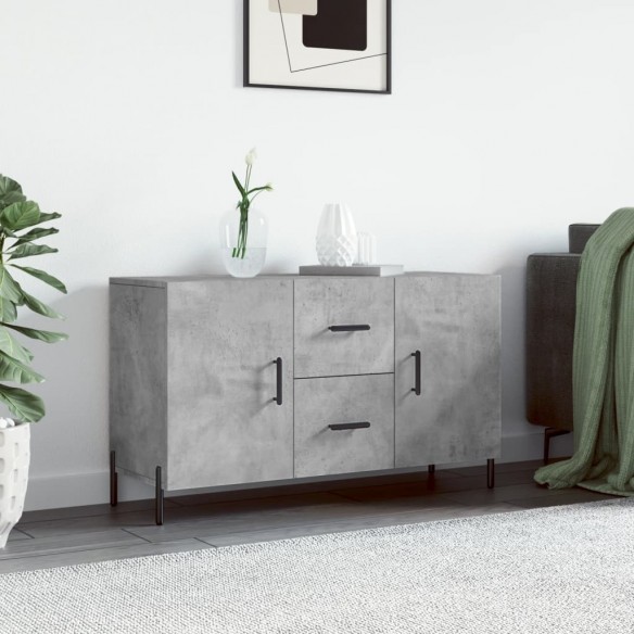 Buffet gris béton 100x36x60 cm bois d'ingénierie