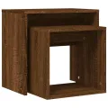 Tables basses gigognes 2 pcs chêne marron bois d'ingénierie