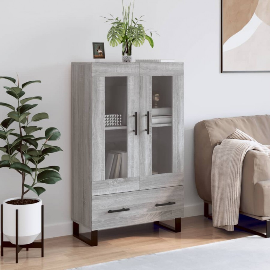 Buffet haut sonoma gris 69,5x31x115 cm bois d'ingénierie