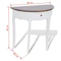 Table console avec tiroir et dessus de table marron Demi-ronde