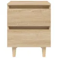 Tables de chevet pieds en pin 2 pcs Chêne sonoma 40x35x50 cm