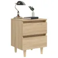 Tables de chevet pieds en pin 2 pcs Chêne sonoma 40x35x50 cm