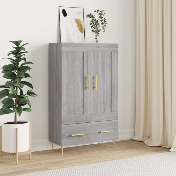 Buffet haut sonoma gris 69,5x31x115 cm bois d'ingénierie