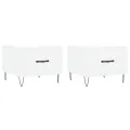 Tables basses 2 pcs blanc 50x50x40 cm bois d'ingénierie