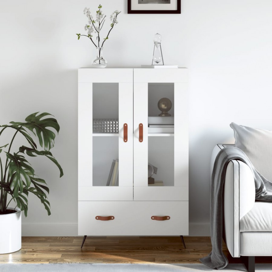 Buffet haut blanc 69,5x31x115 cm bois d'ingénierie