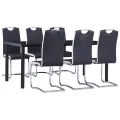 Ensemble de salle à manger 7 pcs Similicuir Noir