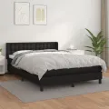 cadre de lit avec matelas Noir 140x200 cm Similicuir