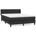 cadre de lit avec matelas Noir 140x200 cm Similicuir
