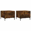 Tables basses 2 pcs chêne fumé 50x50x40 cm bois d'ingénierie