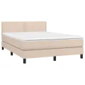 cadre de lit avec matelas LED Cappuccino 140x200 cm