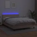 cadre de lit avec matelas LED Cappuccino 140x200 cm