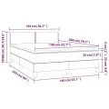 cadre de lit avec matelas LED Cappuccino 140x200 cm