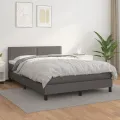 cadre de lit avec matelas Gris 140x200 cm Similicuir