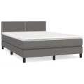 cadre de lit avec matelas Gris 140x200 cm Similicuir