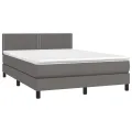 cadre de lit avec matelas Gris 140x200 cm Similicuir