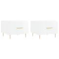 Tables basses 2 pcs blanc brillant 50x50x40cm bois d'ingénierie