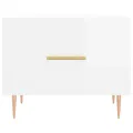 Tables basses 2 pcs blanc brillant 50x50x40cm bois d'ingénierie