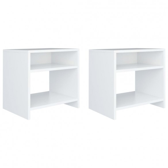 Tables de chevet 2 pcs Blanc 40x30x40 cm Bois d'ingénierie