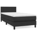 cadre de lit avec matelas Noir 90x190 cm Similicuir