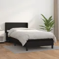 cadre de lit avec matelas Noir 90x190 cm Similicuir