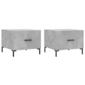 Tables basses 2 pcs gris béton 50x50x40 cm bois d'ingénierie