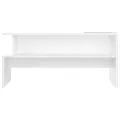 Table basse blanc brillant 90x55x42,5 cm bois d'ingénierie