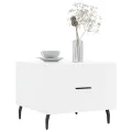 Table basse blanc brillant 50x50x40 cm bois d'ingénierie