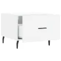 Table basse blanc brillant 50x50x40 cm bois d'ingénierie