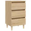 Table de chevet avec pieds en bois Chêne sonoma 40x35x69 cm