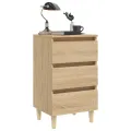 Table de chevet avec pieds en bois Chêne sonoma 40x35x69 cm