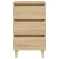 Table de chevet avec pieds en bois Chêne sonoma 40x35x69 cm