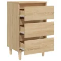 Table de chevet avec pieds en bois Chêne sonoma 40x35x69 cm