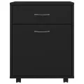 Armoire à roulettes Noir 45x38x54 cm Aggloméré