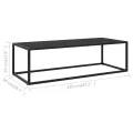 Table basse Noir avec verre noir 120x50x35 cm