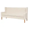 Ensemble de canapés 2 pcs tissu blanc crème