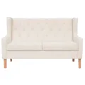 Ensemble de canapés 2 pcs tissu blanc crème