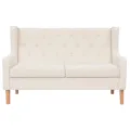 Ensemble de canapés 2 pcs tissu blanc crème