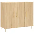 Buffet chêne sonoma 90x34x80 cm bois d'ingénierie