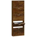 Armoire à chaussures Chêne fumé 59x17x169 cm Bois d'ingénierie