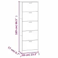 Armoire à chaussures Chêne fumé 59x17x169 cm Bois d'ingénierie