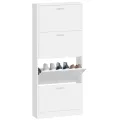 Armoire à chaussure Blanc brillant 59x17x150 cm Bois ingénierie