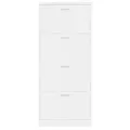 Armoire à chaussure Blanc brillant 59x17x150 cm Bois ingénierie