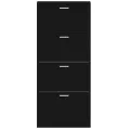 Armoire à chaussures Noir 59x17x150 cm Bois d'ingénierie