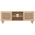 Meuble TV Marron 105x30x40 cm Bois de pin massif rotin naturel