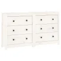 Buffet Blanc 140x35x80 cm Bois massif de pin