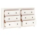 Buffet Blanc 140x35x80 cm Bois massif de pin
